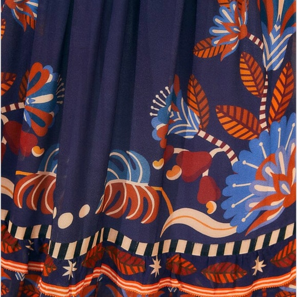 Farm Rio Blue Nature Beauty Short Sleeve Maxi Dress - Picture 5 of 10